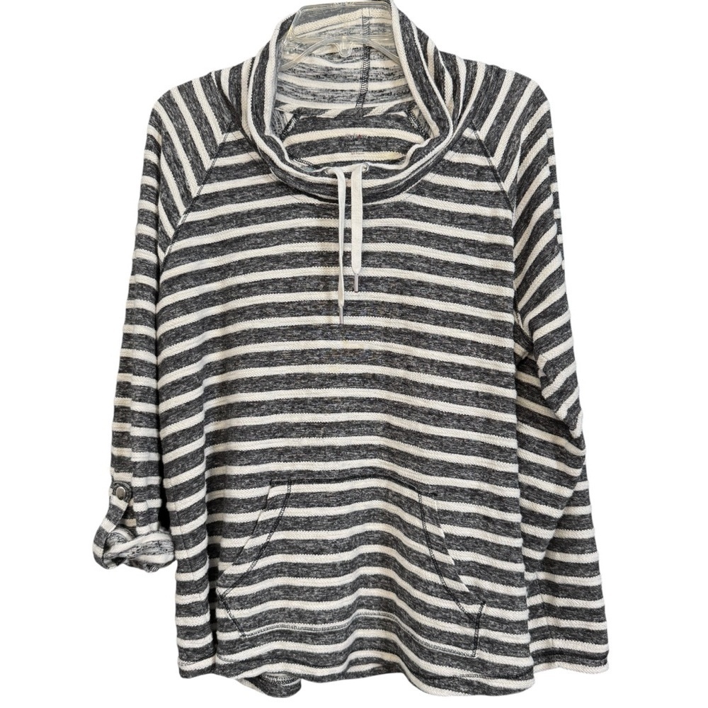 🤍 Style & Co Striped Cowl Neck Pullover XL Cozy Cotton Blend